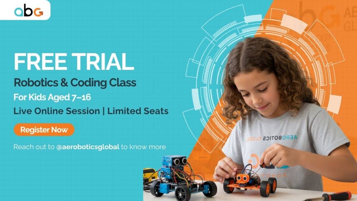 Free Trial Class: Robotics & Coding for Kids 4 Event Posting Banner Ideas
