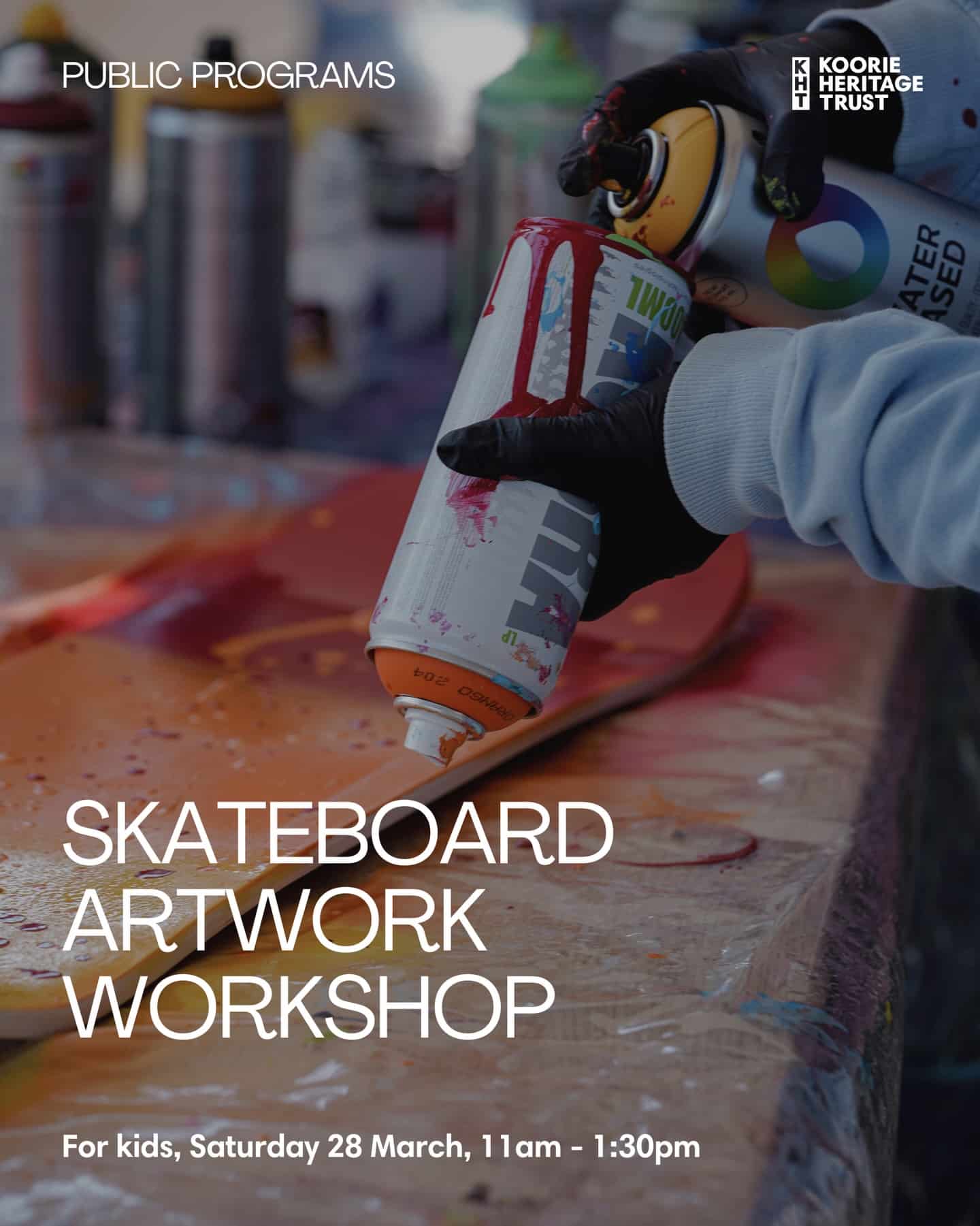 Skateboard workshop for kids Koorie Heritage Trust