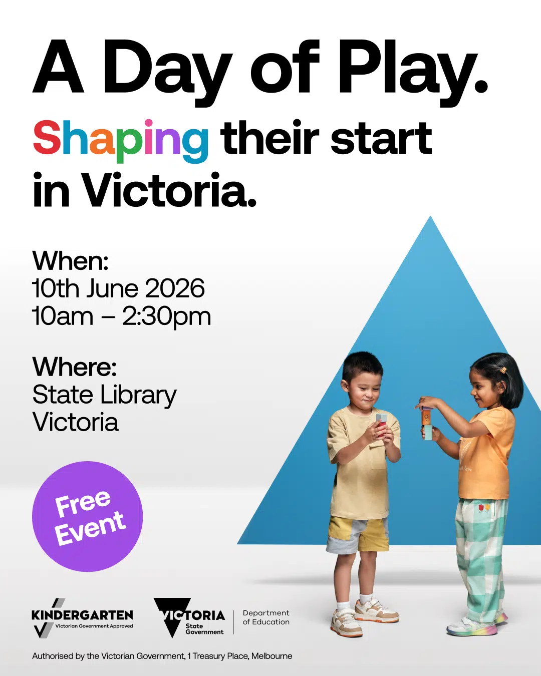 A Day of Play: Shaping Their Start in Victoria 1 DEDU Launch Event Social Post V