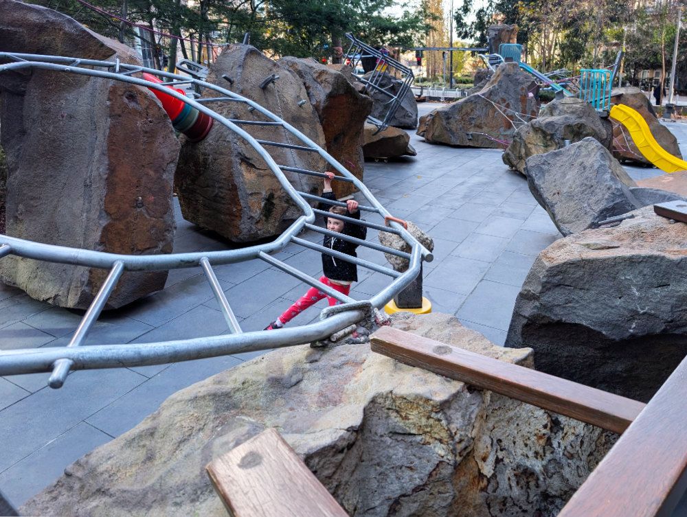 Rocks on Wheels: Southbank's Boulder Playground for Confident Climbers 3 Rocks Playground Southbank Photos Amy Gardner